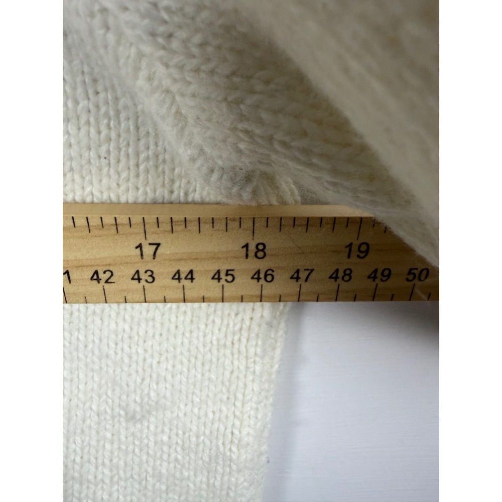 Lands End Fair Isle Turtleneck Sweater Ivory Blue Cotton Blend L 14-16 Nordic - Picture 10 of 10